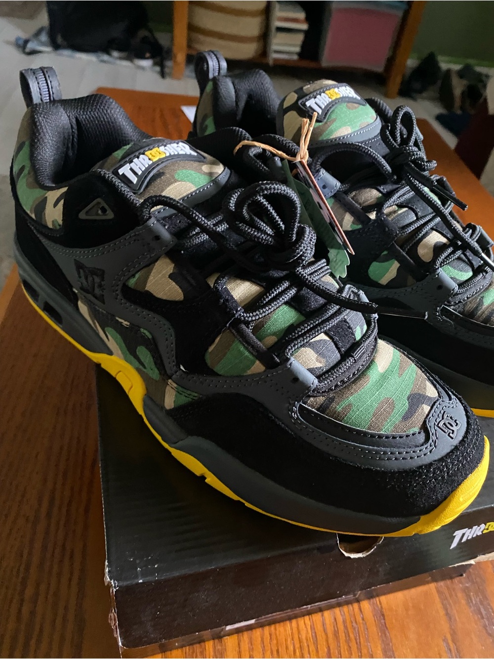 DC Truth Thrasher Camouflage Sneakers - Black, Green & Yellow